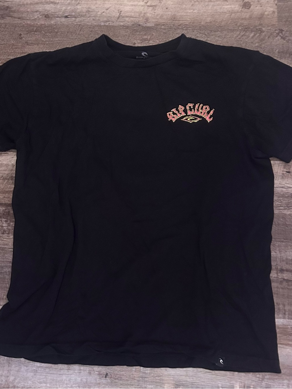 Rip Curl Black Tee‎ with Red and Yellow Logo - Men